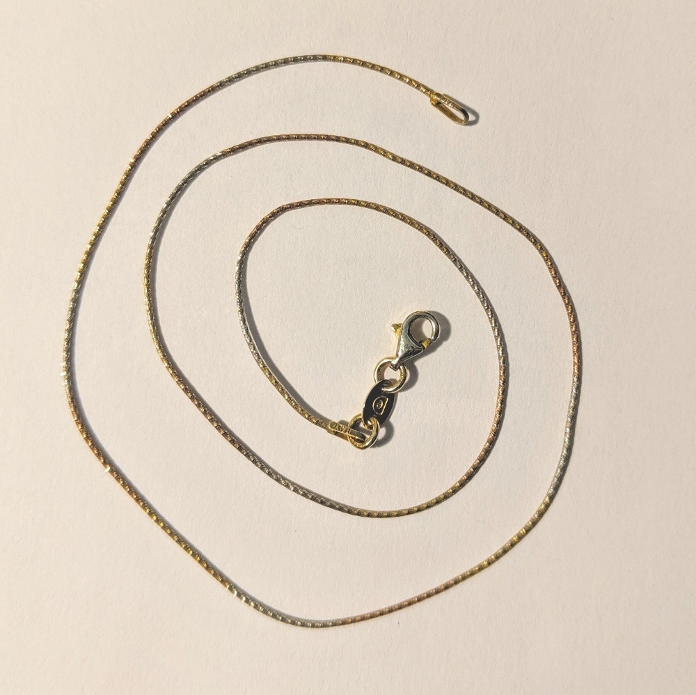 Three-tone .925 Sterling Silver Necklace Chain